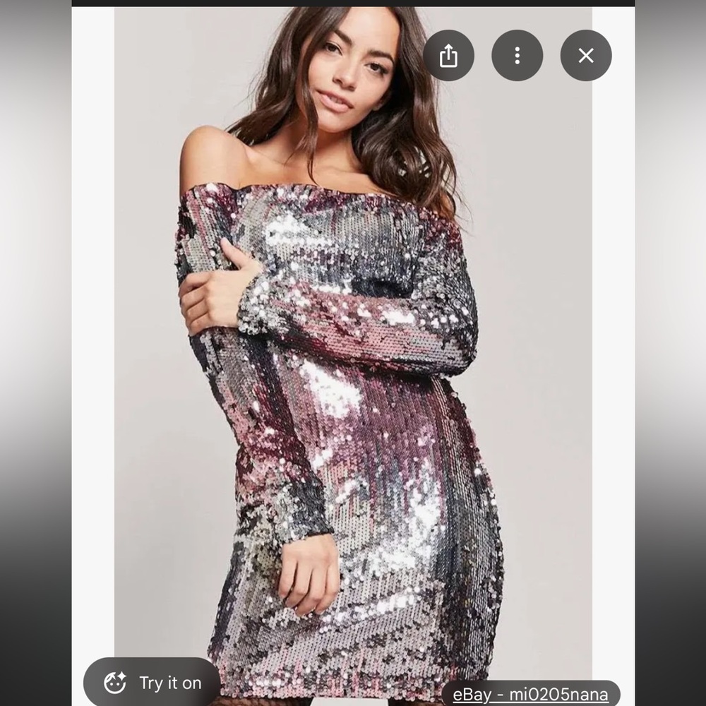 Forever 21 Ombré Multicolored Sequin Mini Dress - Picture 1 of 5